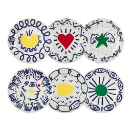 Gien, L'Archipel Sentimental, Dessert plates assorted, set of 6