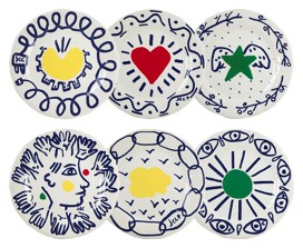 Gien, L'Archipel Sentimental, Dessert plates assorted, set of 6