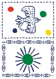 Gien, L'Archipel Sentimental, Assorted placemats Oiseau + Soleil, set of 2