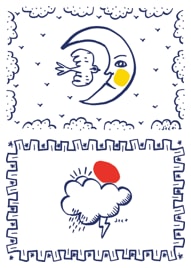 Gien, L'Archipel Sentimental, Assorted placemats Lune + Nuage, set of 2