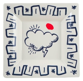 Gien, L'Archipel Sentimental, Square candy tray large Nuage