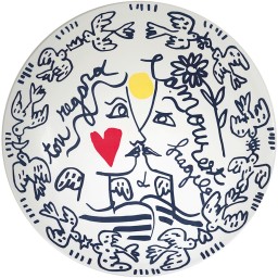 Gien, L'Archipel Sentimental, Large wall platter L'amour Est Fragile