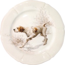 Gien, Sologne, Dessert plates assorted Dogs, set of 6