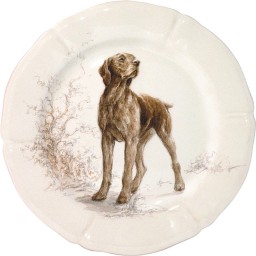 Gien, Sologne, Dessert plates assorted Dogs, set of 6