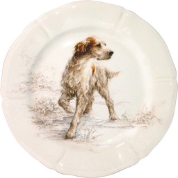 Gien, Sologne, Dessert plates assorted Dogs, set of 6