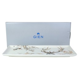 Gien, Sologne, Oblong serving tray stag