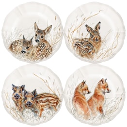 Gien, Sologne, Dessert plates assorted Bébé, set of 4