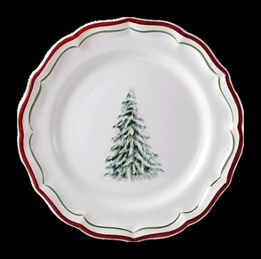 Gien, Filet Noël, Dessert plates, set of 4