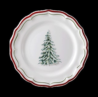 Gien, Filet Noël, Canape plates, set of 4