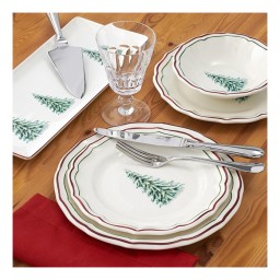 Gien, Filet Noël, Canape plates, set of 4