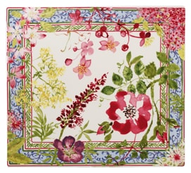 Gien, Millefleurs, Square plate large