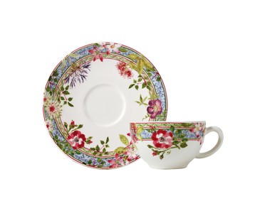 Gien, Millefleurs, Tea cup & saucer, set of 2