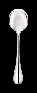 Christofle, Perles cutlery, silver plated, Cream soup spoon