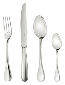 Christofle, Perles cutlery, silver plated, Individual place settings (5 pieces)