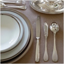 Christofle, Malmaison cutlery, silver plated, Standard table spoon