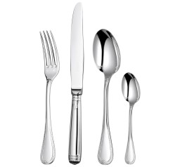 Christofle, Malmaison cutlery, silver plated, 24-Piece Flatware Set with Chest