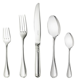 Christofle, Malmaison cutlery, silver plated, 5-Piece Silver Plated Flatware Set 1