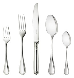 Christofle, Malmaison cutlery, silver plated, 5-Piece Silver Plated Flatware Set 1