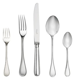 Christofle, Albi cutlery, silver plated, 5-Piece Silver Plated Flatware Set 1