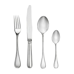 Christofle, Albi cutlery, silver plated, 48-Piece Silver Plated Flatware Set with Chest