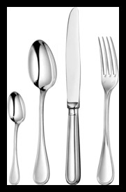 Christofle, Albi cutlery, silver plated, 24-Piece Silver-Plated Flatware Set with Free Chest