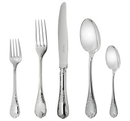 Christofle, Marly, silver plated, 5-Piece Silver Plated Flatware Set 1