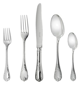 Christofle, Marly, silver plated, 5-Piece Silver Plated Flatware Set 1