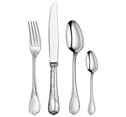 Christofle, Marly, silver plated, Set for 12 people (48 pieces) with Chest