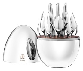 Christofle, Mood, MOOD 24-Piece Flatware Set with Chest