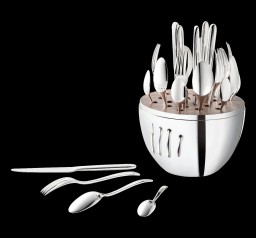 Christofle, Mood, MOOD 24-Piece Flatware Set with Chest