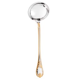 Christofle, Marly, silver plated - gold accent, Soup ladle