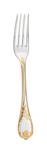 Christofle, Marly, silver plated - gold accent, Fish fork