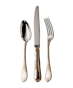 Christofle, Marly, silver plated - gold accent, Dessert spoon