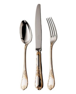 Christofle, Marly, silver plated - gold accent, Steak knife