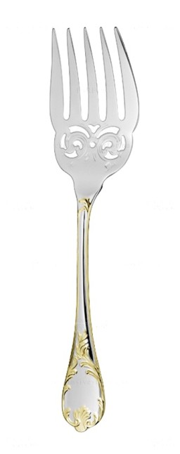 Christofle, Marly, silver plated - gold accent, Fish serving fork