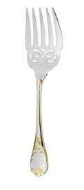 Christofle, Marly, silver plated - gold accent, Fish serving fork