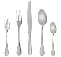 Christofle, Albi Acier cutlery, stainless steel, 36-Piece flatware set with chest