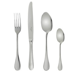 Christofle, Albi Acier cutlery, stainless steel, 75-piece flatware set with ambassadeur chest