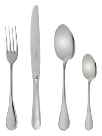 Christofle, Albi Acier cutlery, stainless steel, 75-piece flatware set with ambassadeur chest