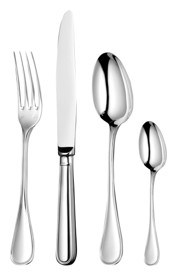 Christofle, Albi Acier cutlery, stainless steel, 24-Piece flatware set with chest