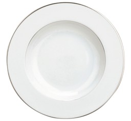 Christofle, 	Albi Platinum, Rimmed soup bowl