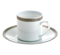 Christofle, Malmaison platinum, Cup and saucer