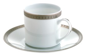 Christofle, Malmaison platinum, Cup and saucer