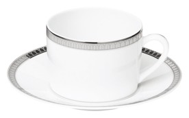 Christofle, Malmaison platinum, Tea cup and saucers