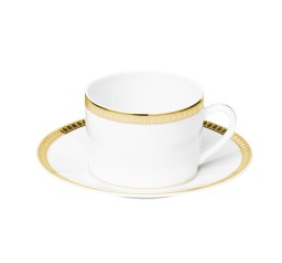 Christofle, Malmaison gold, Tea cup and saucers