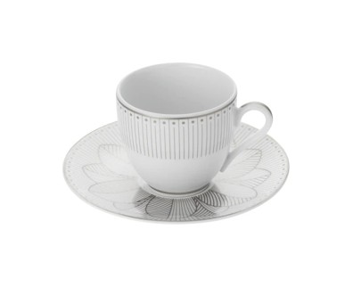 Christofle, Malmaison Impériale Platinium, Coffee cup and saucer