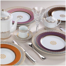 Bernardaud, Soleil levant, Set of 4 coffee cups and saucers