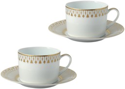 Bernardaud, Soleil levant, Set of 2 tea cups and saucers