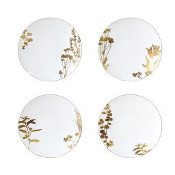 Bernardaud, Vegetal Gold, Set of 4 dinner plates