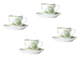 Bernardaud, ALBERTINE, Set of 4 coffee cups and saucers